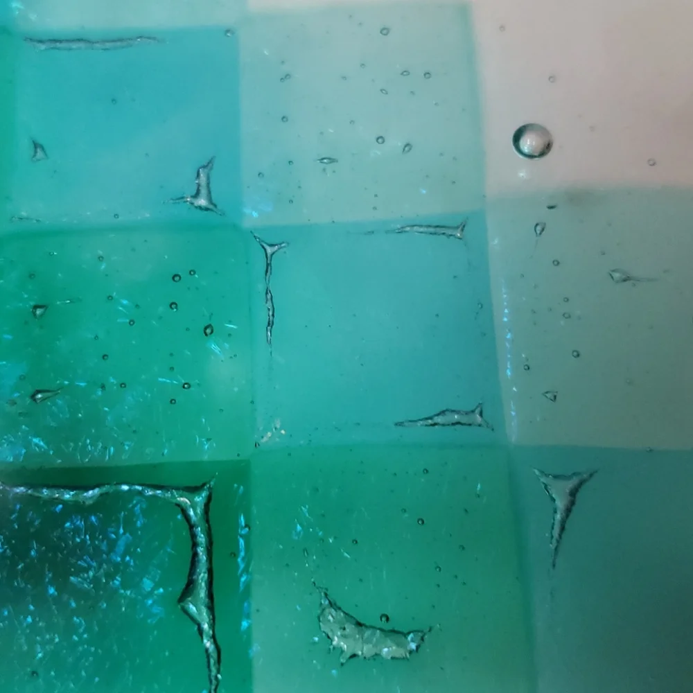 Fused Glass Squares Decorative Plate Platter from Seattle Washington Art Gallery - Picture 9 of 14